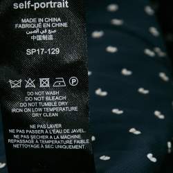 Pre Owned Self-Portrait Navy Blue Fil-Coupe Crepe Asymmetric Top M