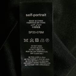 Pre Owned فستان ميدي سيلف بورتريت أسود دانتيل حلقات وحافة مموجة مقاس كبير - لارج