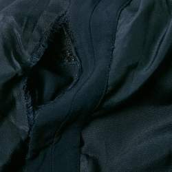 Pre Owned Self-Portrait Navy Blue Crepe Lace Trimmed Maxi Dress M