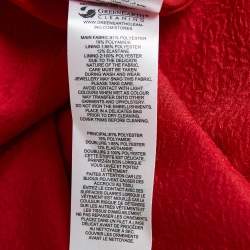 Pre Owned Self-Portrait Red Textured Crepe Diamante Detail Mini Dress L