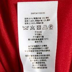 Pre Owned Self-Portrait Red Textured Crepe Diamante Detail Mini Dress L