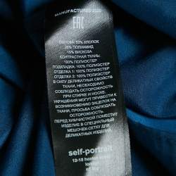 Pre Owned Self-Portrait Blue Petrol Lace Pussy Bow Midi Dress S