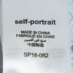 Self-Portrait Blue Schiffli Lace Ruffled Broderie Anglaise Top M