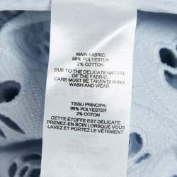 Self-Portrait Blue Schiffli Lace Ruffled Broderie Anglaise Top M