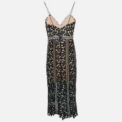 مملوكة مسبقًا Self-Portrait Black Guipure Lace Sleeveless Midi Dress XS