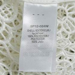 Self-Portrait White Floral Guipure Lace Ruffled Full Sleeve Top M
