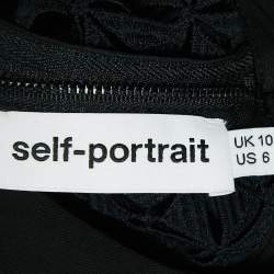 مملوكة مسبقًا Self-Portrait Black Guipure Lace Ruffled Full Sleeve Top M