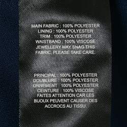 Pre Owned Self-Portrait Navy Blue Guipure Lace Tiered Mini Dress M