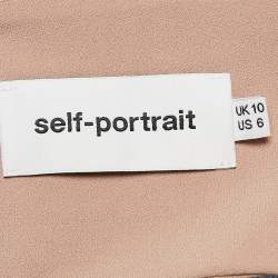 Pre Owned Self-Portrait Blue Guipure Lace Ruffled Mini Dress M