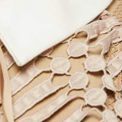Self-Portrait Beige Crepe and Lace Hinkley Midi Dress L