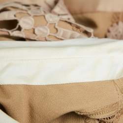 Self-Portrait Beige Crepe and Lace Hinkley Midi Dress L