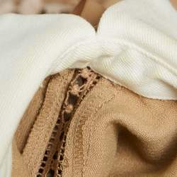 Self-Portrait Beige Crepe and Lace Hinkley Midi Dress L