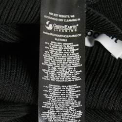 Pre Owned Self-Portrait Black Rib Knit Cut-Out Ruched Midi Dress S