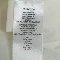 Pre Owned Self-Portrait White Star Guipure Lace High Neck Mini Dress M