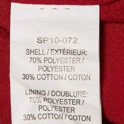 Pre Owned Self-Portrait Red Broderie Anglaise Chiffon Tiered Mini Dress S