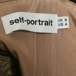 Pre Owned Self-Portrait Black/Multicolor Jacquard Cut-Out Detail Sleeveless Mini Dress S