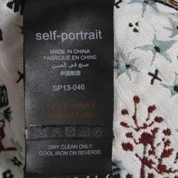 Pre Owned Self-Portrait Black/Multicolor Jacquard Cut-Out Detail Sleeveless Mini Dress S