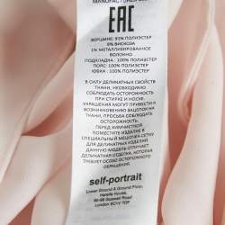 Pre Owned Self-Portrait Pink Boucle and Chiffon Plisse Midi Dress L