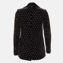 Pre Owned Self-Portrait Black Crystal Embellished Velvet Blazer S