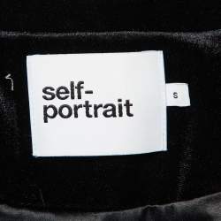 Pre Owned Self-Portrait Black Crystal Embellished Velvet Blazer S