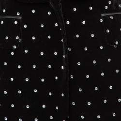 Pre Owned Self-Portrait Black Crystal Embellished Velvet Blazer S