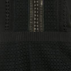 Self-Portrait Black Guipure Lace Tiered Midi Dress XS