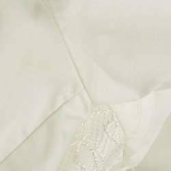 Pre Owned Self-Portrait White Cotton Lace Panel Detail Mini Dress S