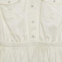 Pre Owned Self-Portrait White Cotton Lace Panel Detail Mini Dress S