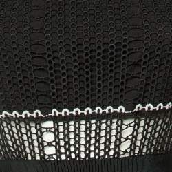 Pre Owned Self-Portrait Black Crochet Lace Scalloped Hem Mini Dress M