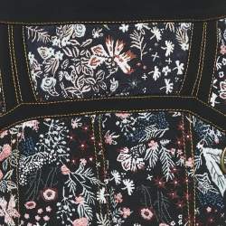 Self-Portrait Black Floral Jacquard Top and Pleated Skirt Set M/S
