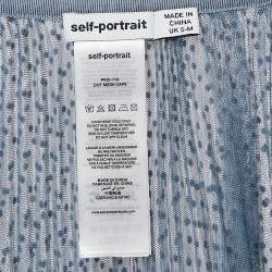 Self-Portrait Blue Dot Mesh Cape S/M
