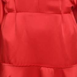 Pre Owned Self-Portrait Red Satin Midi Dress L