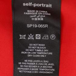 Pre Owned Self-Portrait Red Satin Midi Dress L