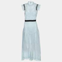 Self-Portrait Blue Lace Midi Dress M