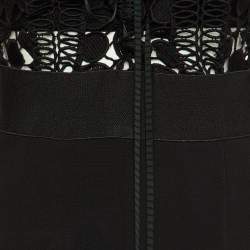 Self-Portrait Black Lace & Cady Tie Up Jumpsuit S