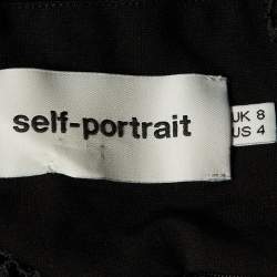 Self-Portrait Black Lace & Cady Tie Up Jumpsuit S