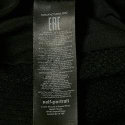 Pre Owned Self-Portrait Black Wool Blend Textured Mini Dress S