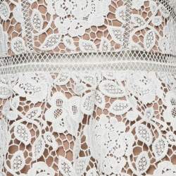 Self-Portrait White Floral Lace Tiered Maxi Dress M