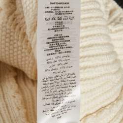 Self-Portrait White Cable Knit Button Detail Mini Skirt L
