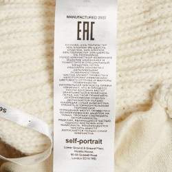 Self-Portrait White Cable Knit Button Detail Mini Skirt L