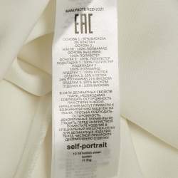 Pre Owned Self-Portrait White Crepe Frilled Collar Pussy Bow Detail Blouse S