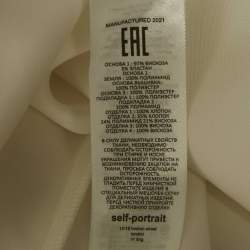 Pre Owned Self-Portrait White Crepe Frilled Collar Pussy Bow Detail Blouse S