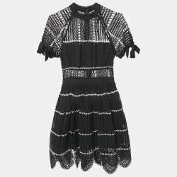 Self-Portrait Black Lace Mini Dress S