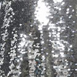 Self-Portrait Silver Sequin Twist Neck Detail Midi Dress M