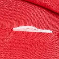 Pre Owned Self-Portrait Red Floral Print Plisse Ruffled Midi Dress S