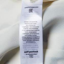 Pre Owned Self-Portrait White Leopard Print Sateen Twisted Maxi Dress M