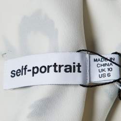 Pre Owned Self-Portrait White Leopard Print Sateen Twisted Maxi Dress M