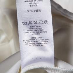 Pre Owned Self-Portrait White Satin & Crepe Off-The-Shoulder Jumpsuit M