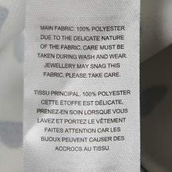 Pre Owned Self-Portrait Monochrome Printed Satin Ruffled Blouse M