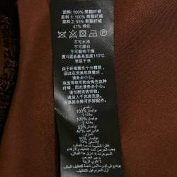 Pre Owned Self-Portrait Brown Lace Ruffled Midi Dress S